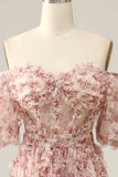 Ivory Red Flower Off The Shoulder Galajurk