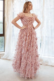A Line Sweetheart Ivory Red Flower Plus Size Galajurk