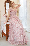 A Line Sweetheart Ivory Red Flower Plus Size Galajurk