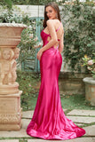 Fuchsia One Shoulder Zeemeermin Galajurk