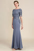 Afbeelding in Gallery-weergave laden, Grijze Chiffon Appliques Moeder van Bruid Jurk