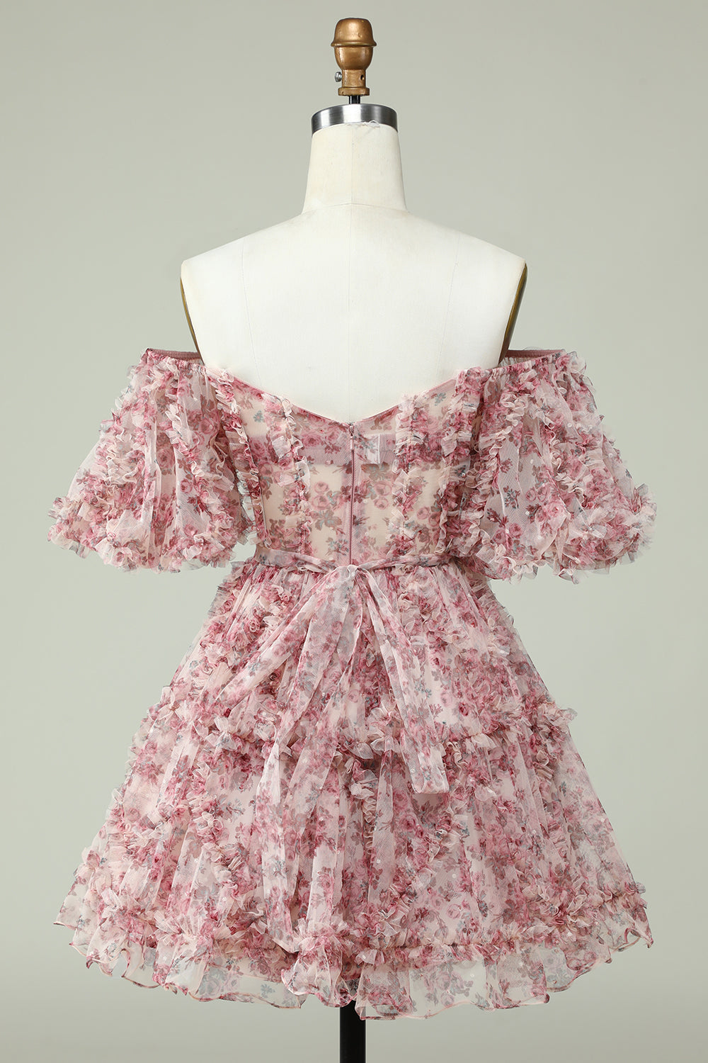 Off the Shoulder Homecoming Jurk met Bloemenprint