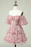 Off the Shoulder Homecoming Jurk met Bloemenprint