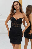 Hot Selling Bodycon Sweetheart Paars Korset Homecoming Jurk met Appliques