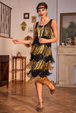 Golden Fringes Flapper Great Gatsby Jurk met Pailletten