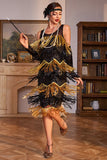 Golden Fringes Flapper Great Gatsby Jurk met Pailletten