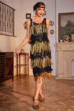 Golden Fringes Flapper Great Gatsby Jurk met Pailletten