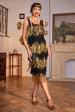 Golden Fringes Flapper Great Gatsby Jurk met Pailletten