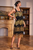 Golden Fringes Flapper Great Gatsby Jurk met Pailletten