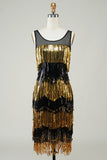 Golden Fringes Flapper Jurk met Pailletten