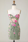 Prachtige Schede Sweetheart Zwart Korset Homecoming Jurk met Appliques