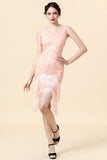 Kralen Roze Franje Flapper Jurk met 1920s Accessoires Set