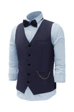 Navy Chain Heren vest met 5-delige accessoires set