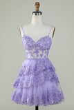 Leuke A Line Spaghetti Bandjes Donkerblauw Sprankelend Korset Homecoming Jurk