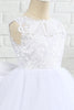 Afbeelding in Gallery-weergave laden, Witte Mouwloze Bloem Meisje Jurk met Strik