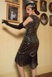 Rode Gatsby Glitter Fringe 1920s Flapper Jurk