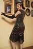 Afbeelding in Gallery-weergave laden, Zwarte Gatsby Glitter Fringe 1920s Flapper Jurk