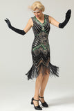 Jaren 20 Glitter Flapper Jurk met Franjes