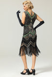 Royal Blue Glitter Fringe Gatsby 1920s Flapper Jurk