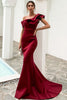Afbeelding in Gallery-weergave laden, Een schouder Zeemeermin Bordeaux Gala jurk
