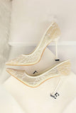 Zwarte Kant Stiletto Pointy Heels