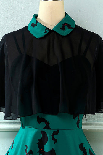 Gotische stijl Halloween sjaal mantel bat print jurk