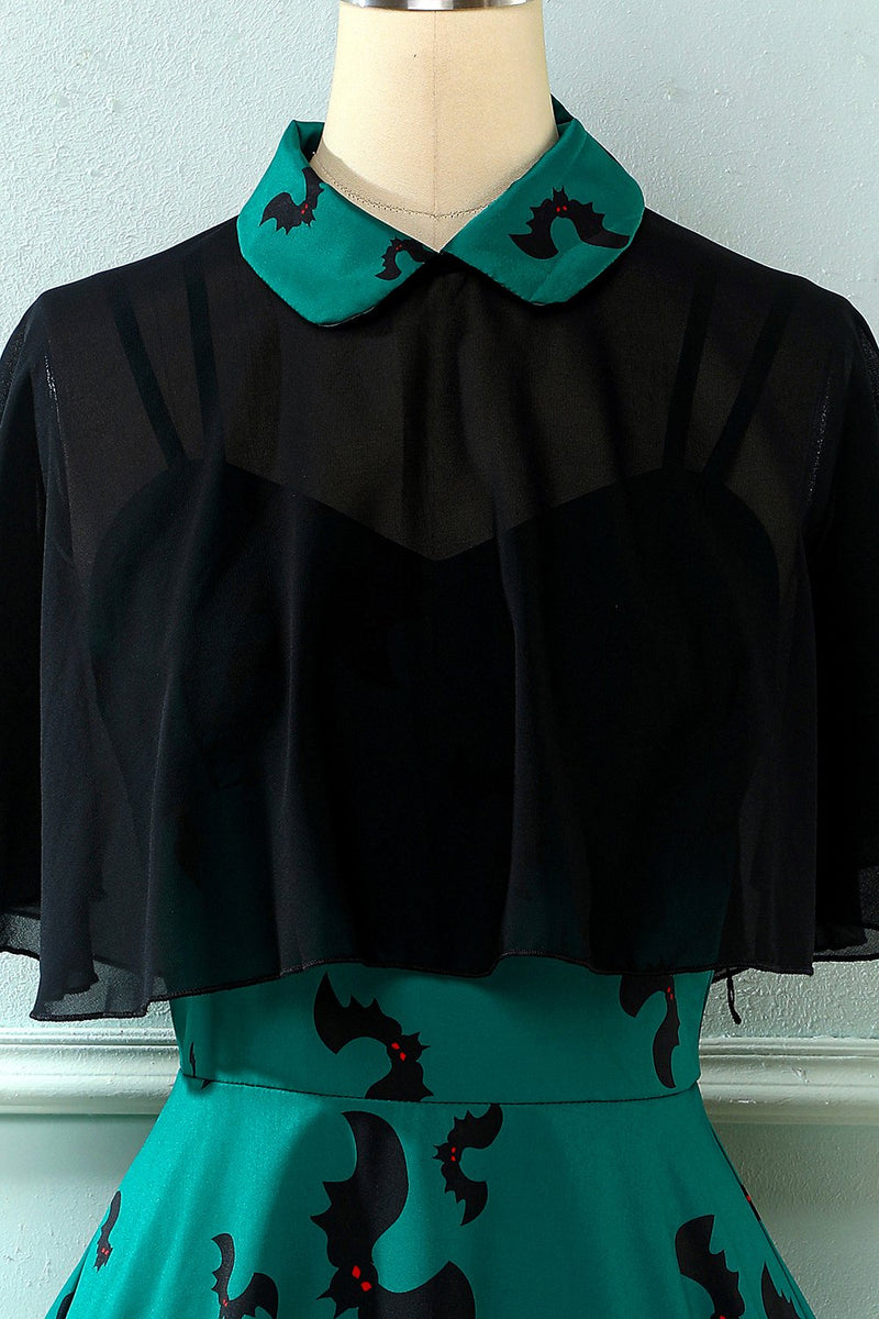 Afbeelding in Gallery-weergave laden, Gotische stijl Halloween sjaal mantel bat print jurk