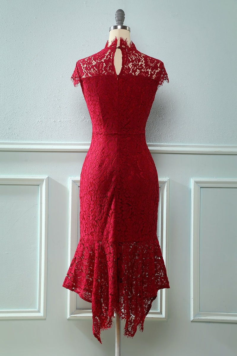 Afbeelding in Gallery-weergave laden, Bourgondië Zeemeermin Kanten jurk
