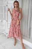 Roze Stippen Maxi Boho Jurk