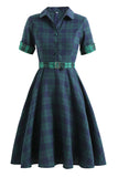 Groene Plaid jaren '50 Jurk