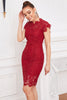 Afbeelding in Gallery-weergave laden, Rode Bodycon Kanten jurk