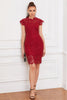 Afbeelding in Gallery-weergave laden, Rode Bodycon Kanten jurk