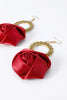 Afbeelding in Gallery-weergave laden, Rode vrouwen Halloween oorbellen met bloemen