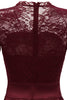 Afbeelding in Gallery-weergave laden, Burgundy 3/4 mouwen kant formele jurk