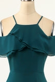 Groene Cold Shoulder Galajurk