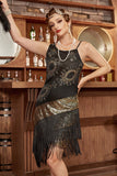 Zwarte Fringe Seuqins Gatsby 1920s Jurk