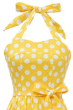 Gele Polka Dots Pin Up Vintage Jurk