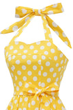 Gele Polka Dots Pin Up Vintage Jurk