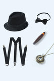 Khaki 1920s Accessoires Set voor Mannen