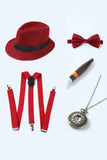 Khaki 1920s Accessoires Set voor Mannen