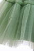 Afbeelding in Gallery-weergave laden, Groene tule bloemenmeisjesjurk met ronde hals en strik