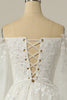 Afbeelding in Gallery-weergave laden, Luxe A lijn Off-shoulder Witte trouwjurk met appliques
