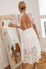 Afbeelding in Gallery-weergave laden, V-hals witte kanten jurk