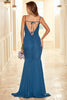 Afbeelding in Gallery-weergave laden, Inktblauwe hoog-laag bruidsmeisjesjurk