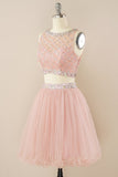 Blush Beading Korte Homecoming Jurk