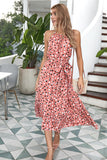 Roze Stippen Maxi Boho Jurk