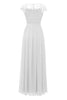 Afbeelding in Gallery-weergave laden, Elegante witte lange kanten jurk met cap mouwen