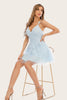 Afbeelding in Gallery-weergave laden, Blauwe Appliques Homecoming Dress