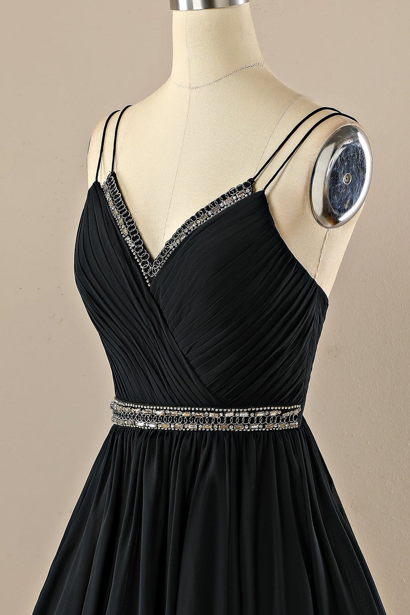 Afbeelding in Gallery-weergave laden, V hals Kleine zwarte jurk