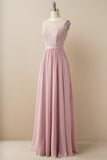 Blush Lange Chiffon & Kant Formele Jurk